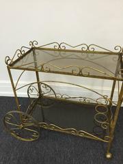 Exceptional Italian Two-Tier Brass Bar or Tea Cart