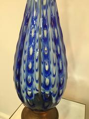 Vintage Oversize Blue Barovier Murano Glass Table Lamp, circa 1960s
