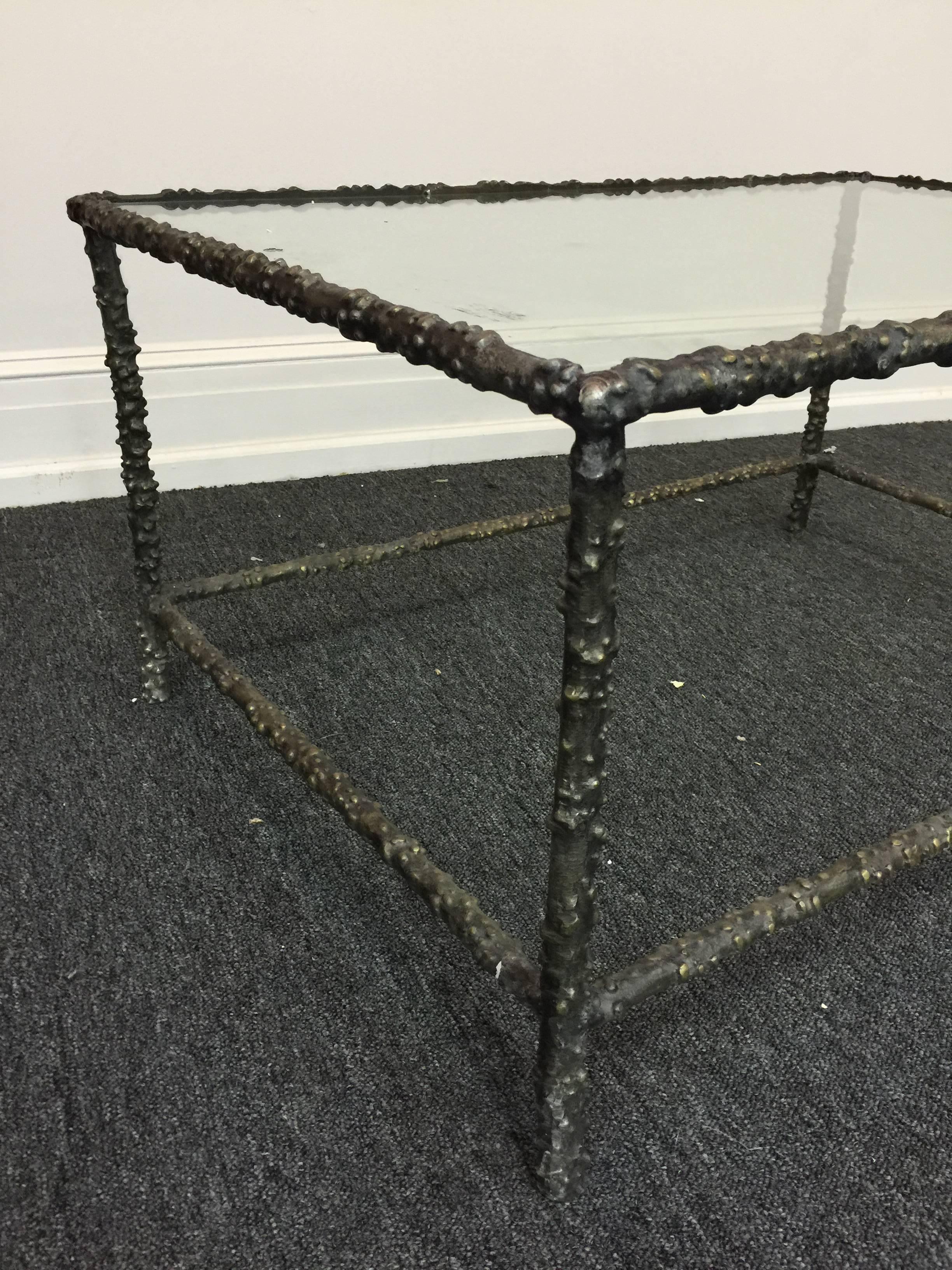 French Vintage Forged Iron Table in the Manner of Diego Giacometti For Sale