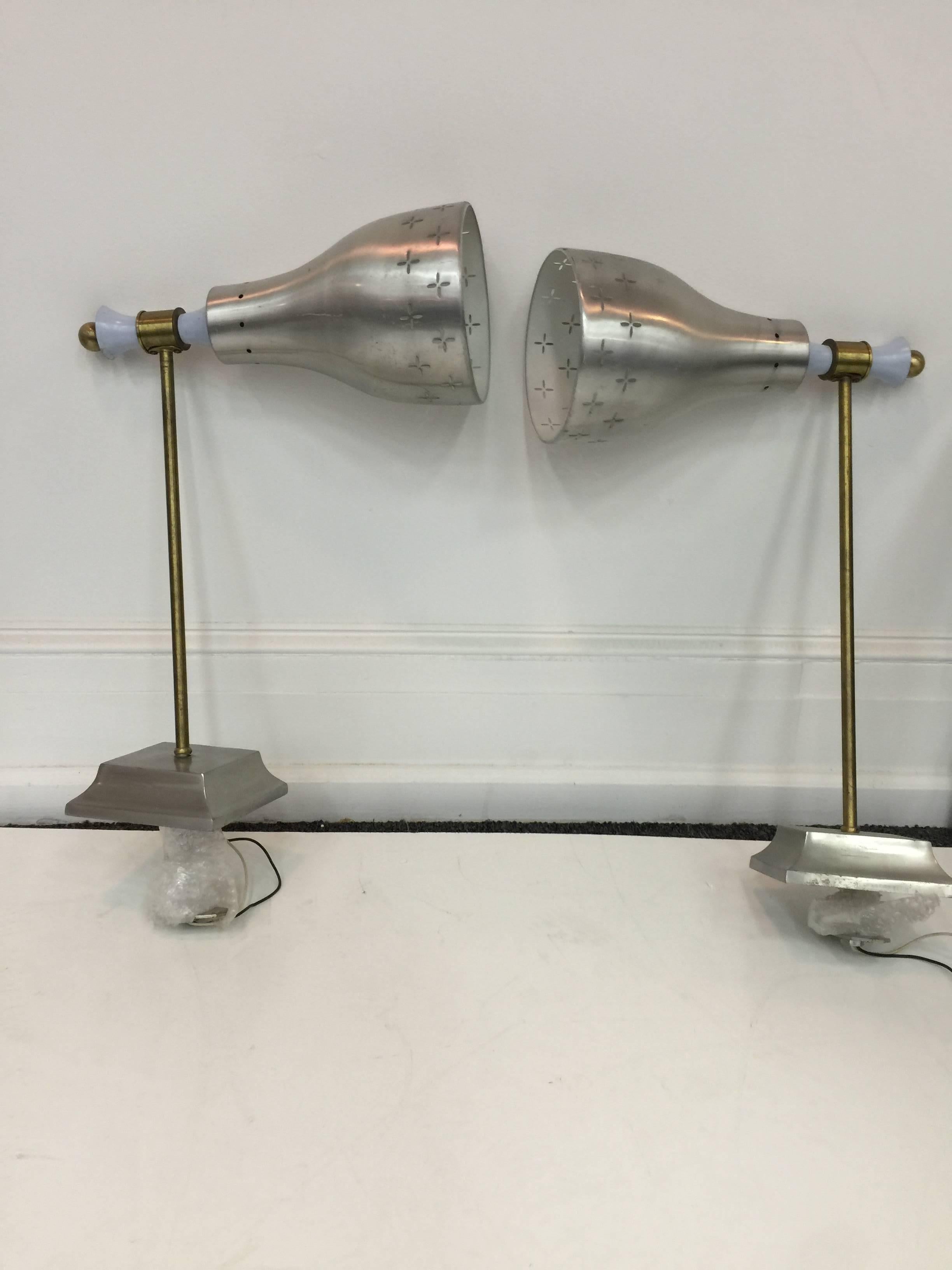 Pair of Adjustable Wall Sconces after Finnish Designer Paavo Tynell In Good Condition For Sale In Mount Penn, PA