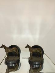 Handsome Pair of Equestrian Bronze Sculptural Bookends