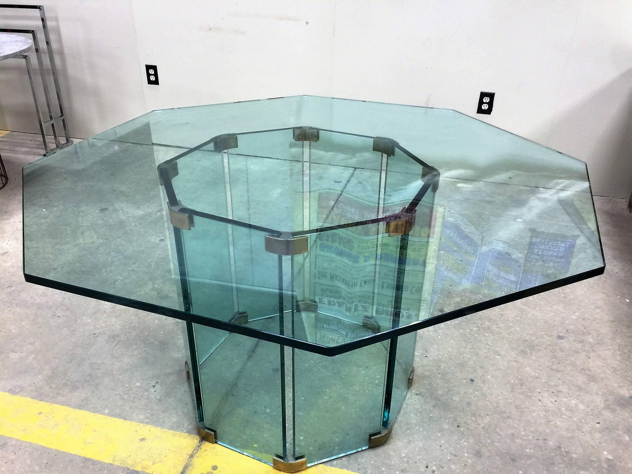 Late 20th Century Great Design Glass Table by the Pace Collection For Sale