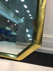 Octagonal Brass Frame Wall Mirror by Mastercraft