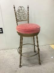 Fantastic Set of Six Mastercraft Bronzed Iron Swivel Stools, circa 1960