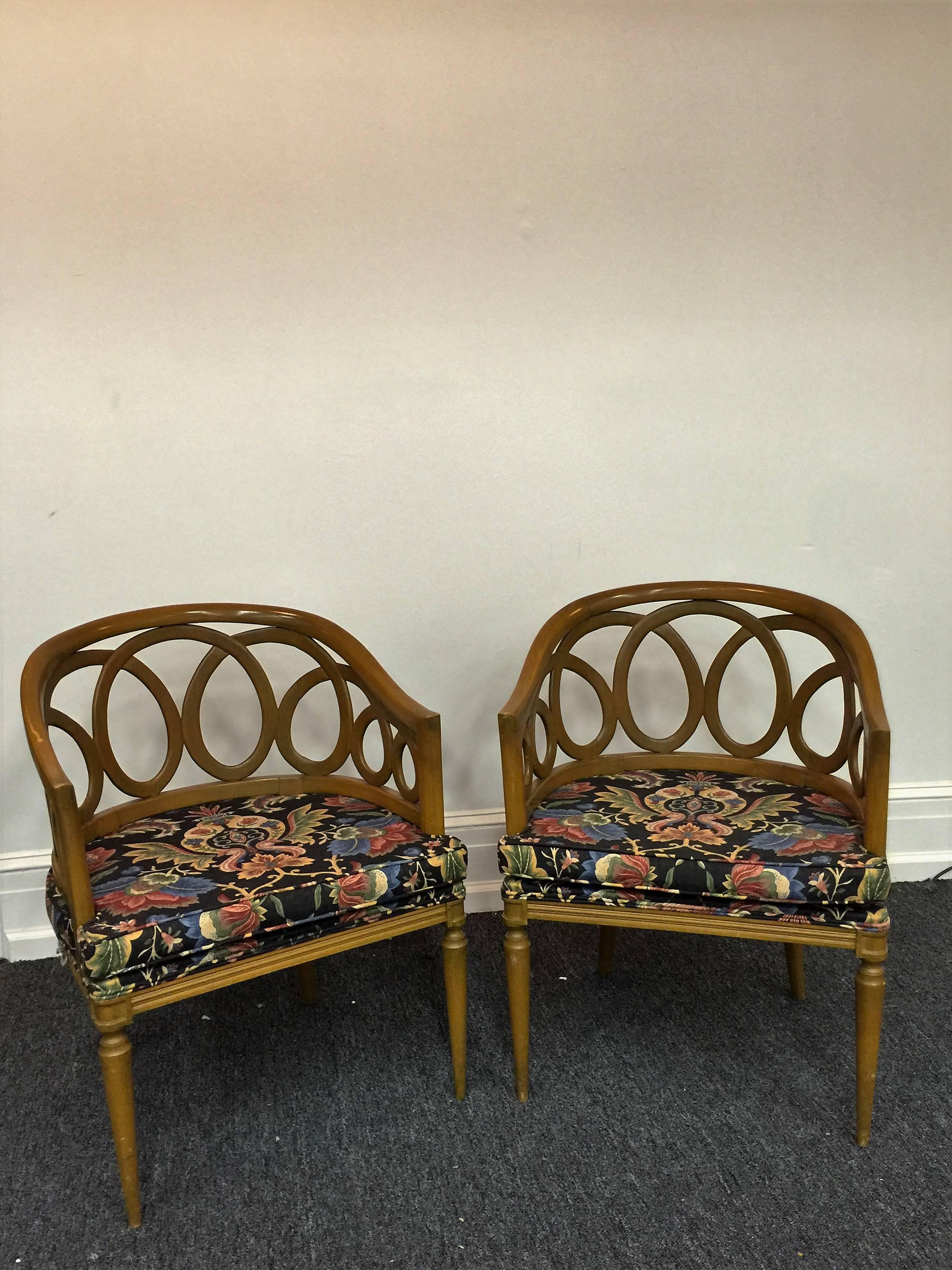 American Pair of Loop De Loop Chairs in the Manner of Frances Elkins