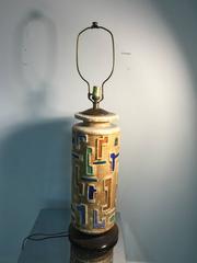 Substantial Italian Pottery Table Lamp in the Style of Gambone, circa 1960