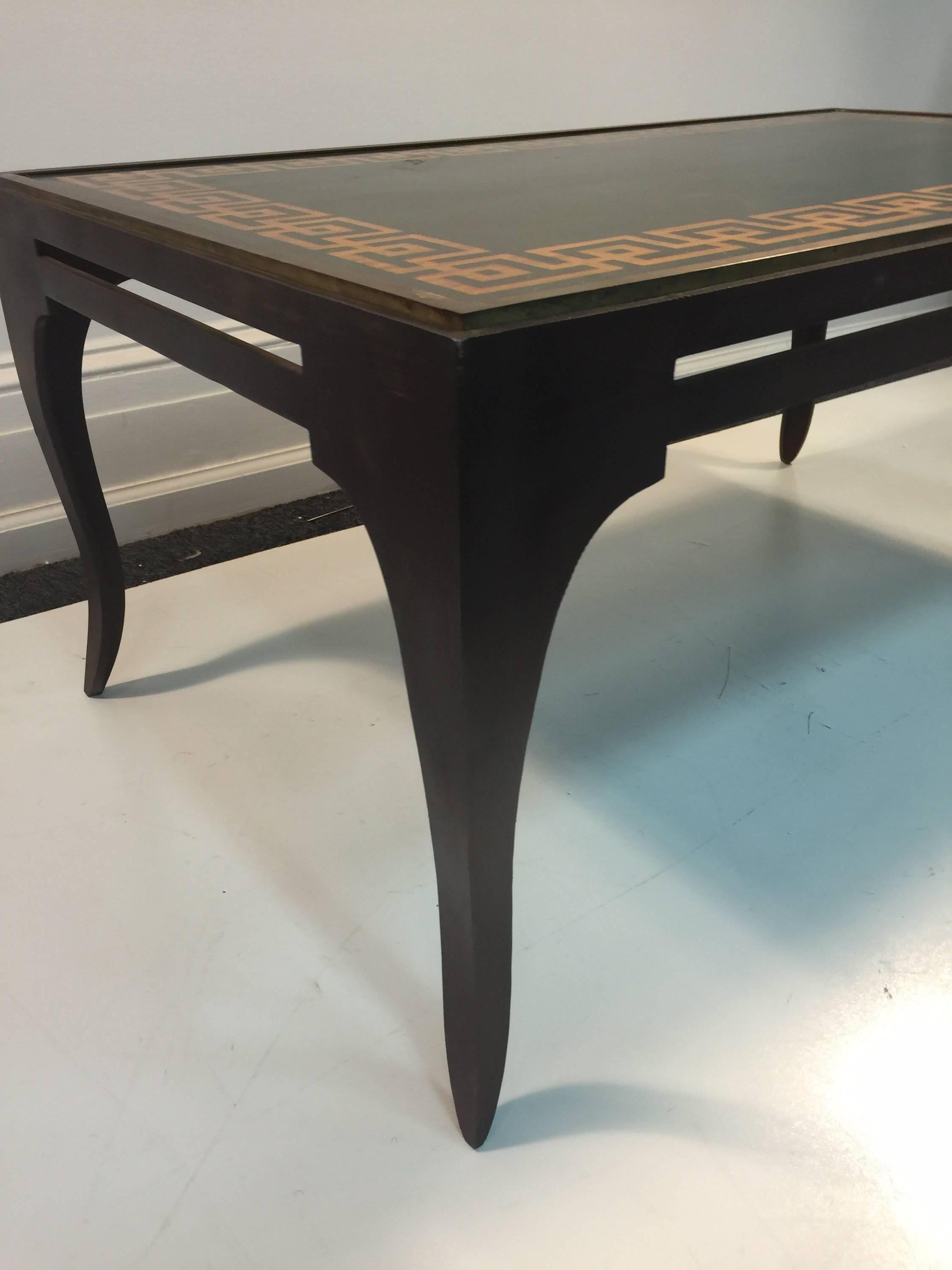 Handsome Hand-Painted Coffee Table in the Manner of Tommi Parzinger For Sale 1