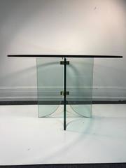 Phenomenal Pace Pedestal Glass Dining Table, circa 1970