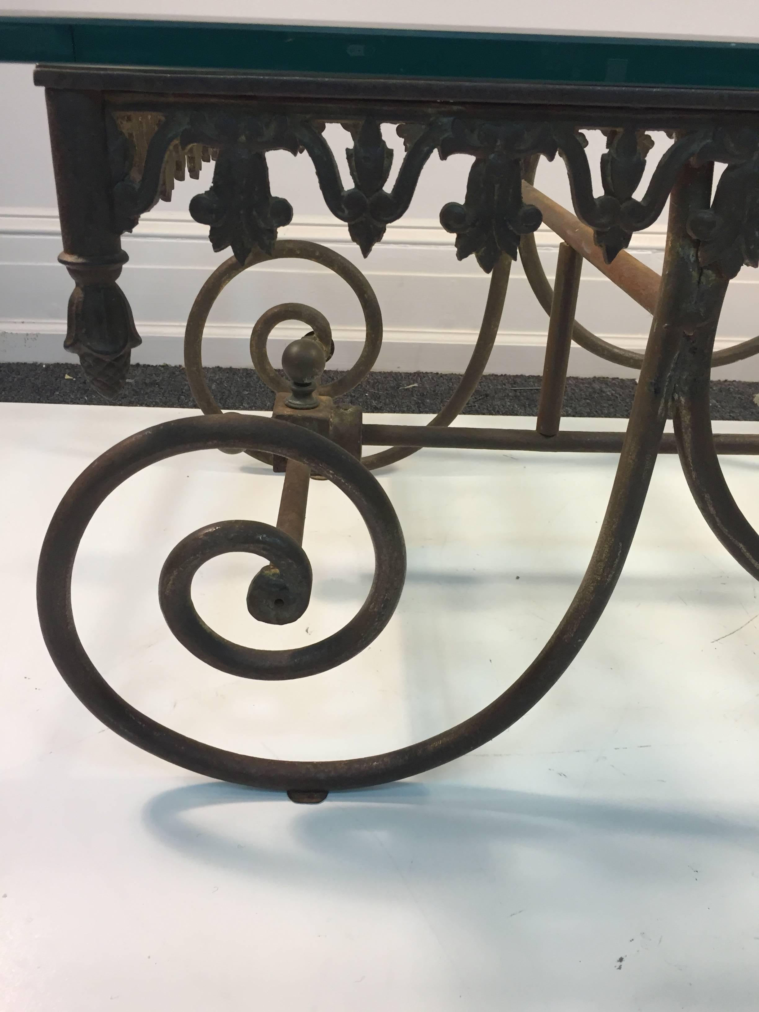 Exceptional 19th Century Wrought Iron French Bakers Table For Sale 2