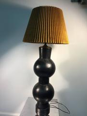 Modern Black Pottery Table Lamp Signed Marco, circa 1970