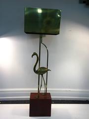 Exceptional Signed Curtis Jere Brass Flamingo Sculptural Floor Lamp