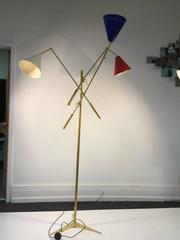 Red, White and Blue Triennale Floor lamp Designed After Arredoluce