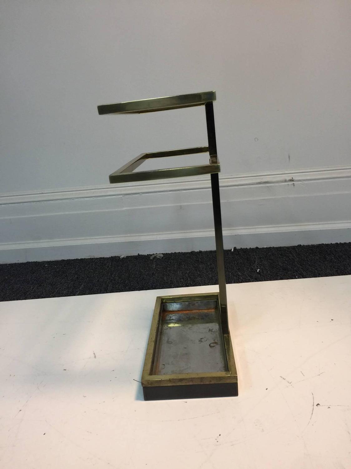 Modern Umbrella Stand in Chrome and Brass For Sale at 1stdibs