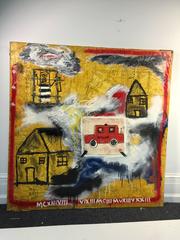 Modernistic Painting in the Manner of Jean-Michel Basquiat, circa 1980