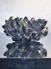 Striking Natural Black Quartz Crystal Bowl Signed McCoy Design