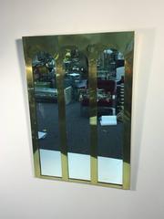 Sensational Solid Brass Triple Arch Italian Wall Mirror in the Style of Springer