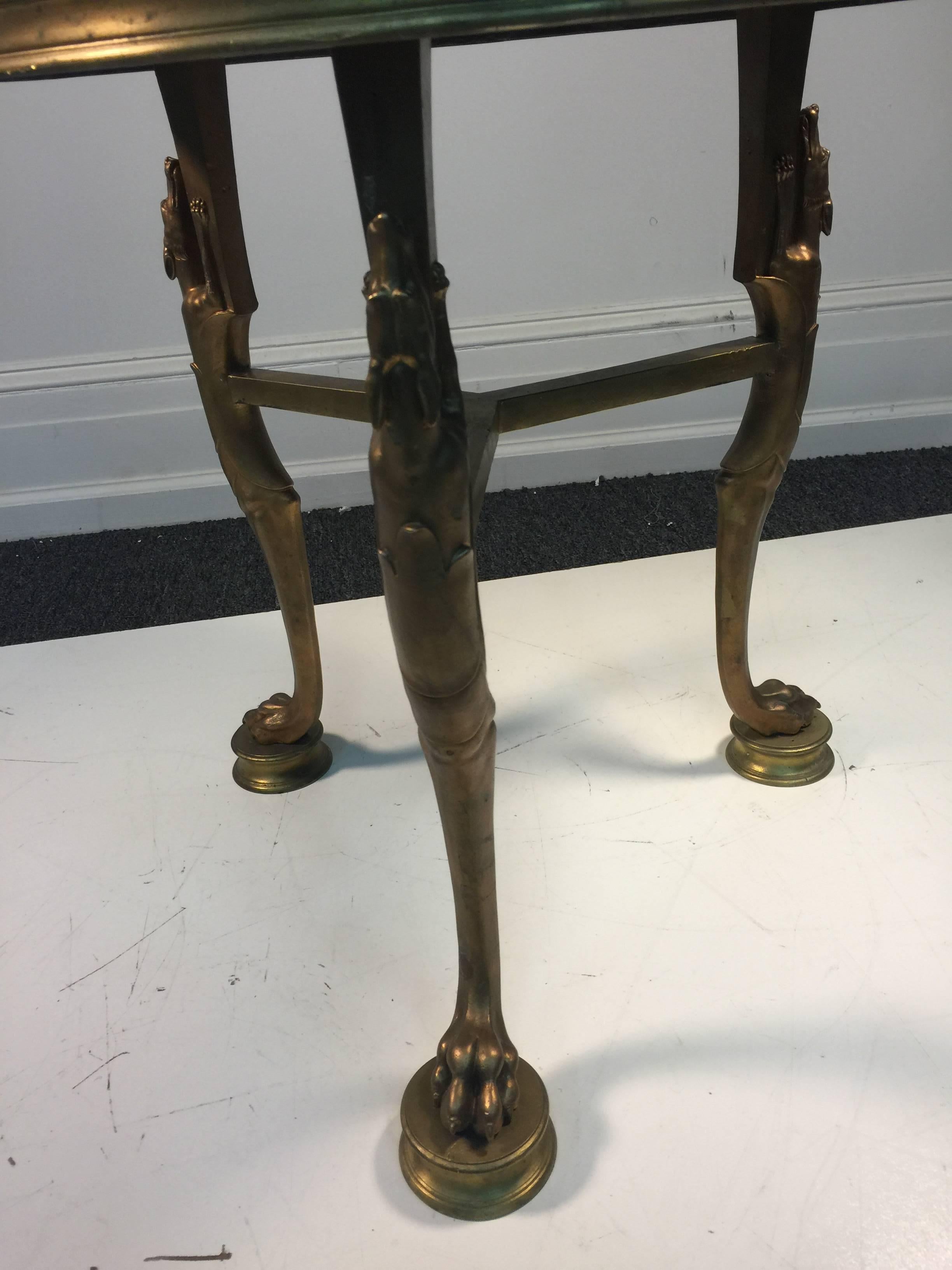 Neoclassical Style Bronze Table with Panthers in the Manner of Cartier For Sale 1