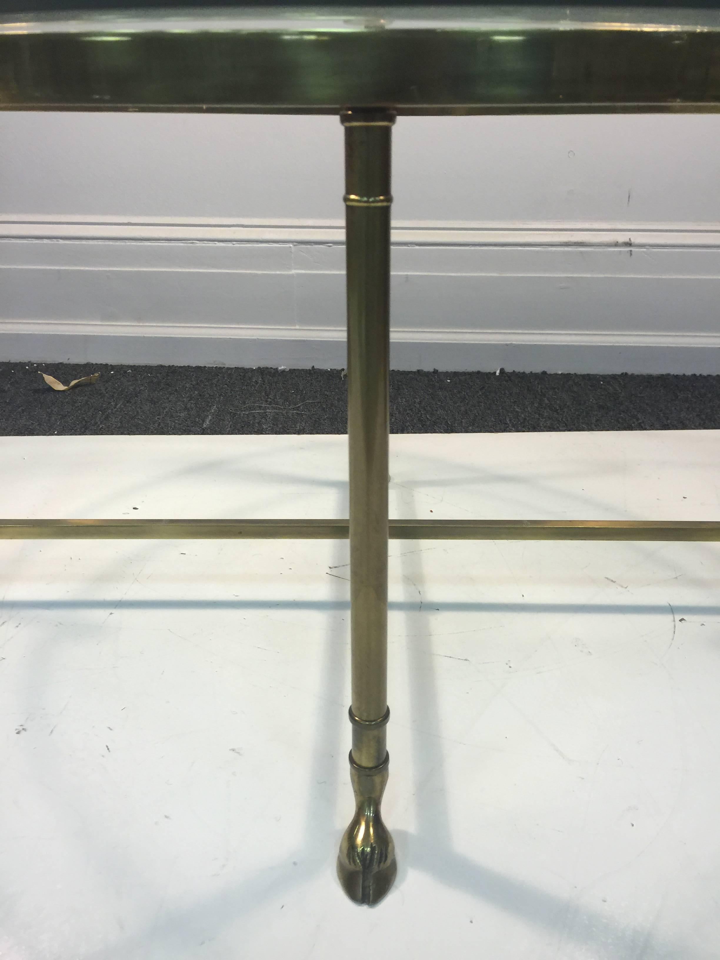 French Beautiful Brass Coffee or Cocktail Table in the Manner of Jansen, circa 1970 For Sale