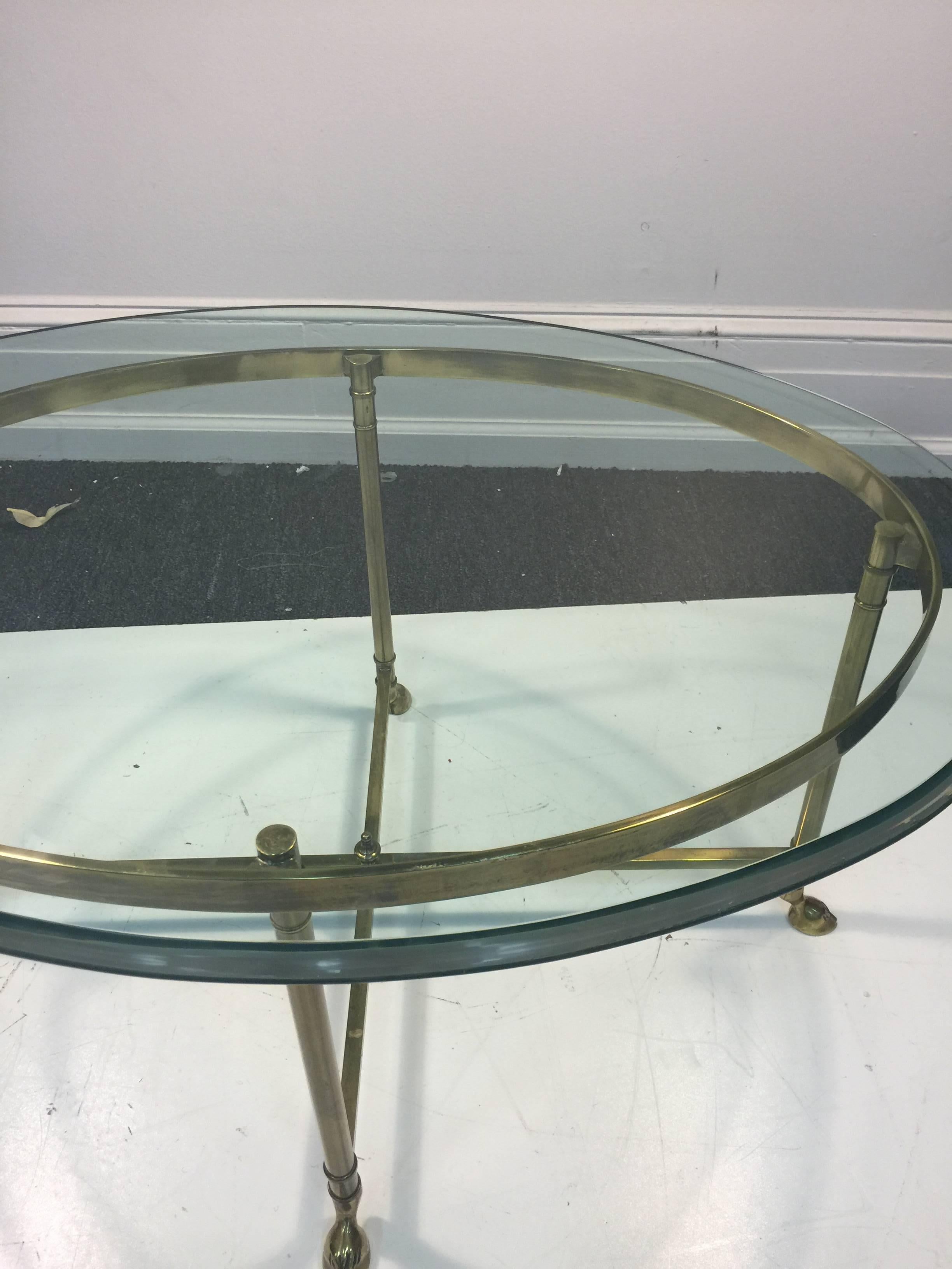 Beautiful Brass Coffee or Cocktail Table in the Manner of Jansen, circa 1970 In Good Condition For Sale In Mount Penn, PA