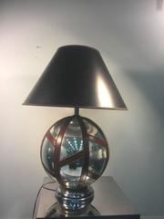 Magnificent Italian Mercury Glass Table Lamp with Thick Striping, circa 1970