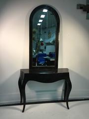 Exceptional Tessellated Marble Mirror and Console Table by Maitland Smith