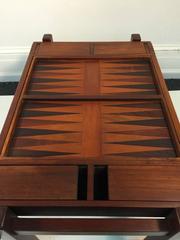 Fantastic Danish Modern Rosewood and Teak Game Table; Backgammon and Chess