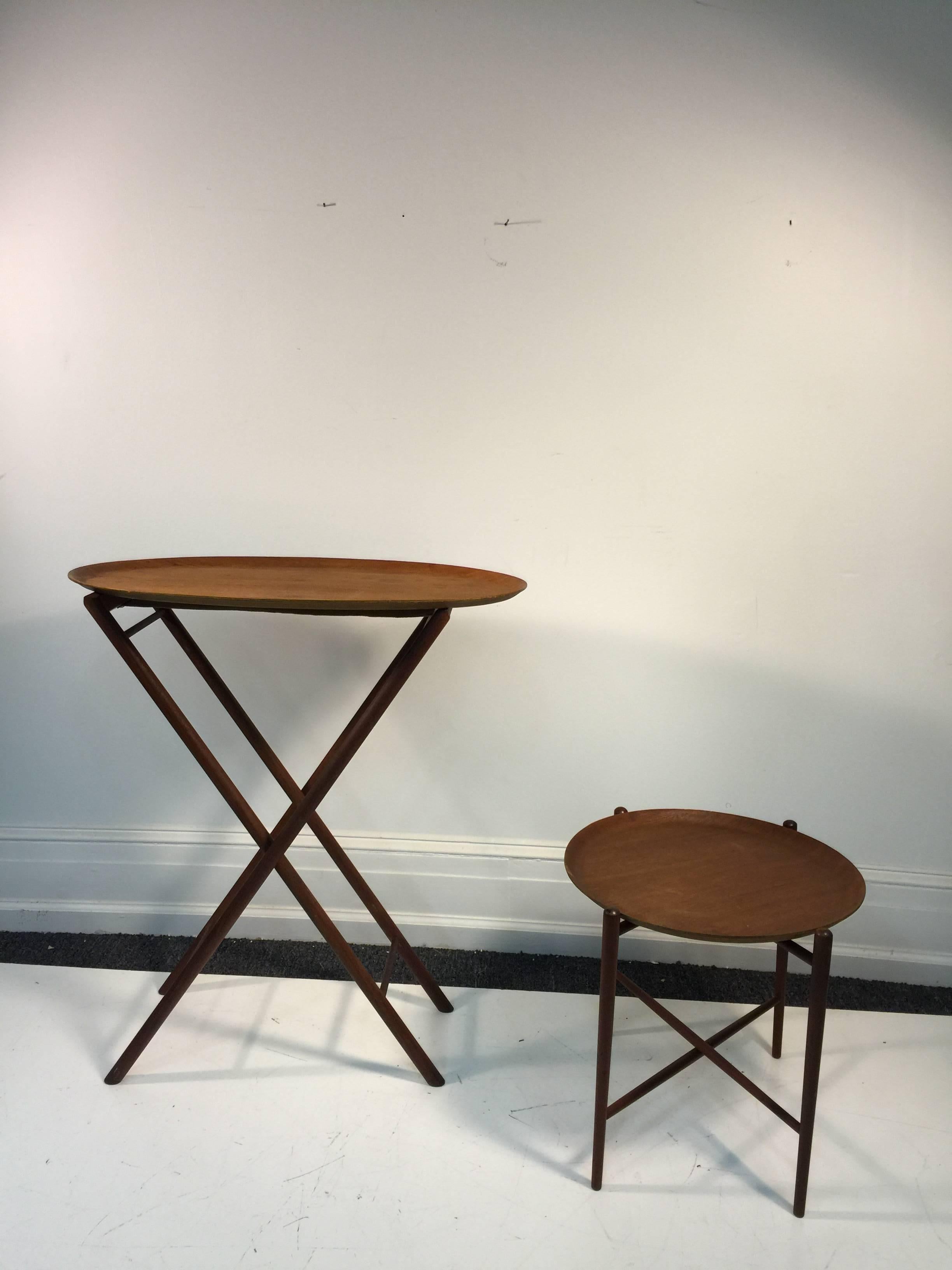 Scandinavian Modern Terrific Set of Two Danish Modern Tray Tables, circa 1970 For Sale
