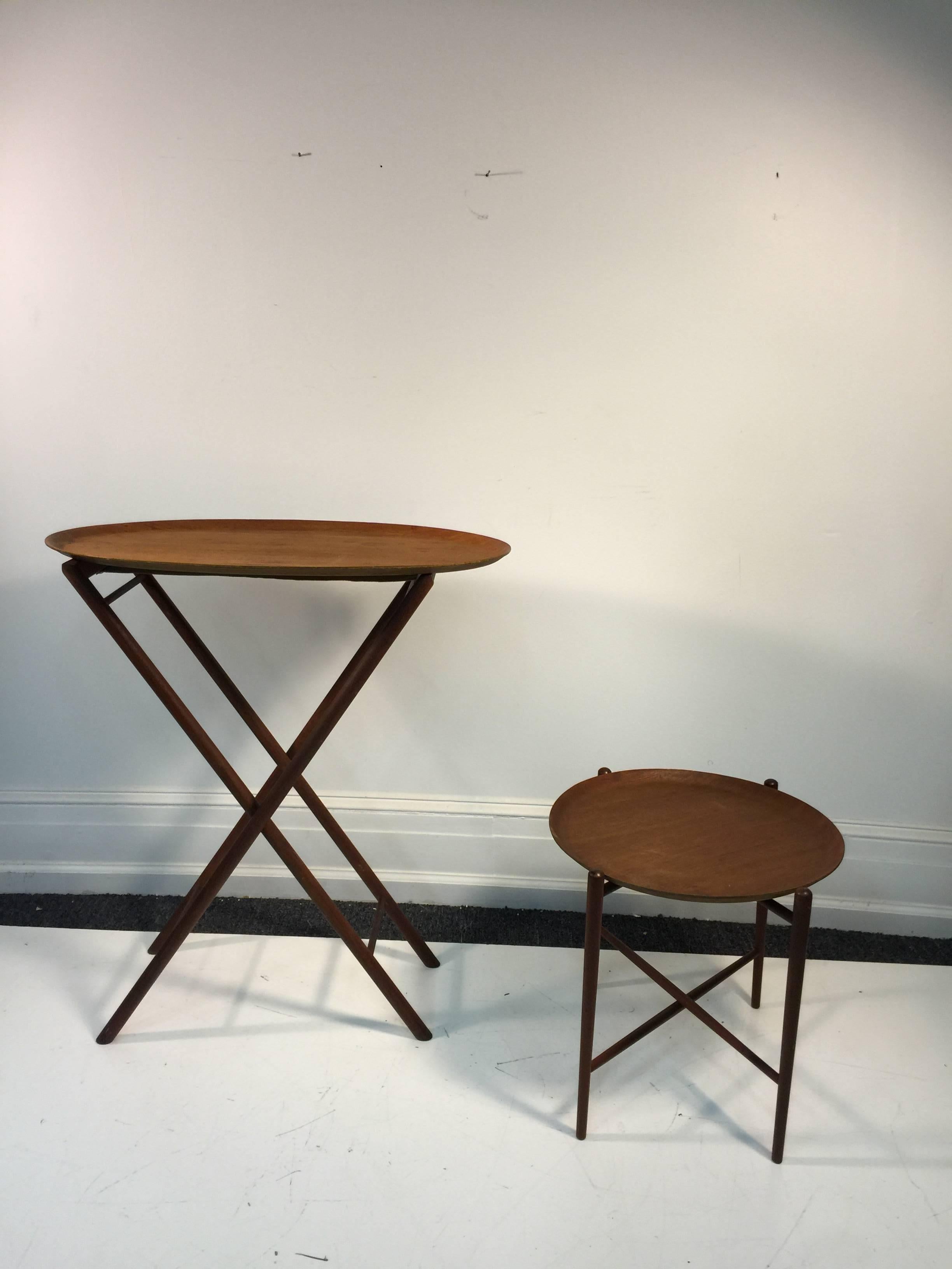 Terrific Set of Two Danish Modern Tray Tables, circa 1970 In Good Condition For Sale In Mount Penn, PA