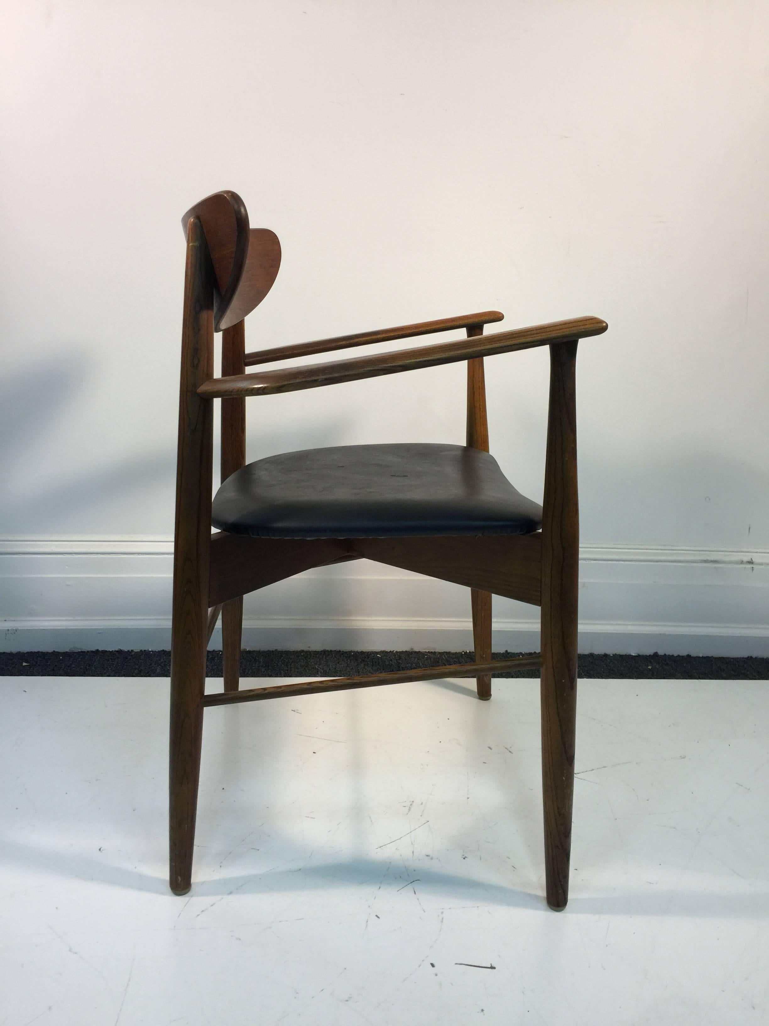 Danish Modern Armchair and Ottoman in the Manner of Hans Wegner For Sale 1