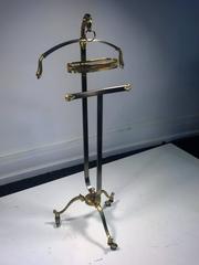 Maison Jansen Brass and Satin Steel Ram's Head and Hooves Valet