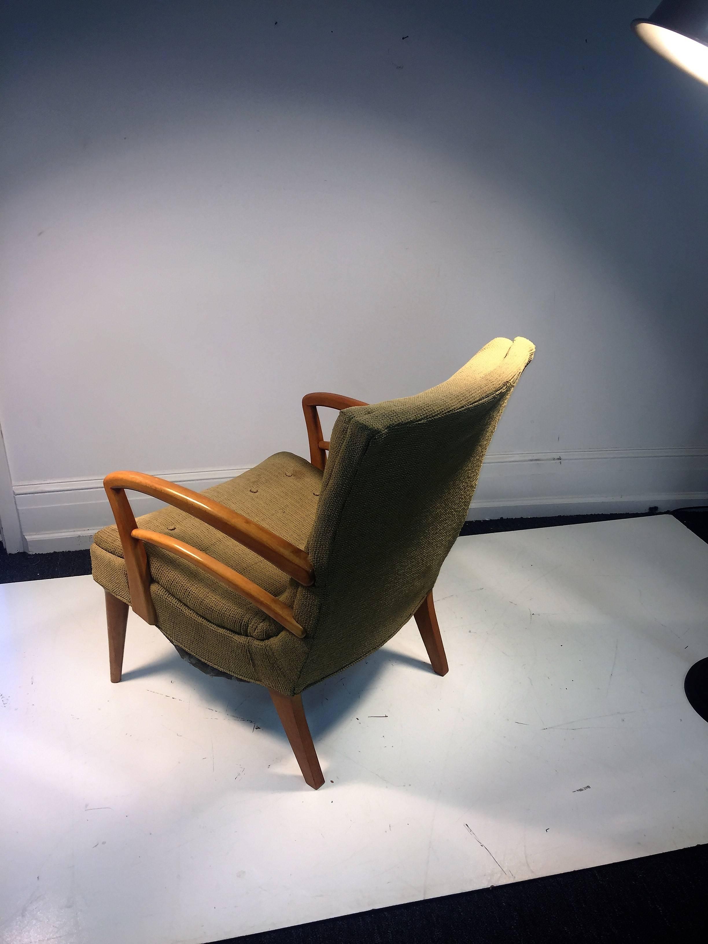  Modernist Art Deco Pair of KEM Weber Lounge Chairs For Sale 2
