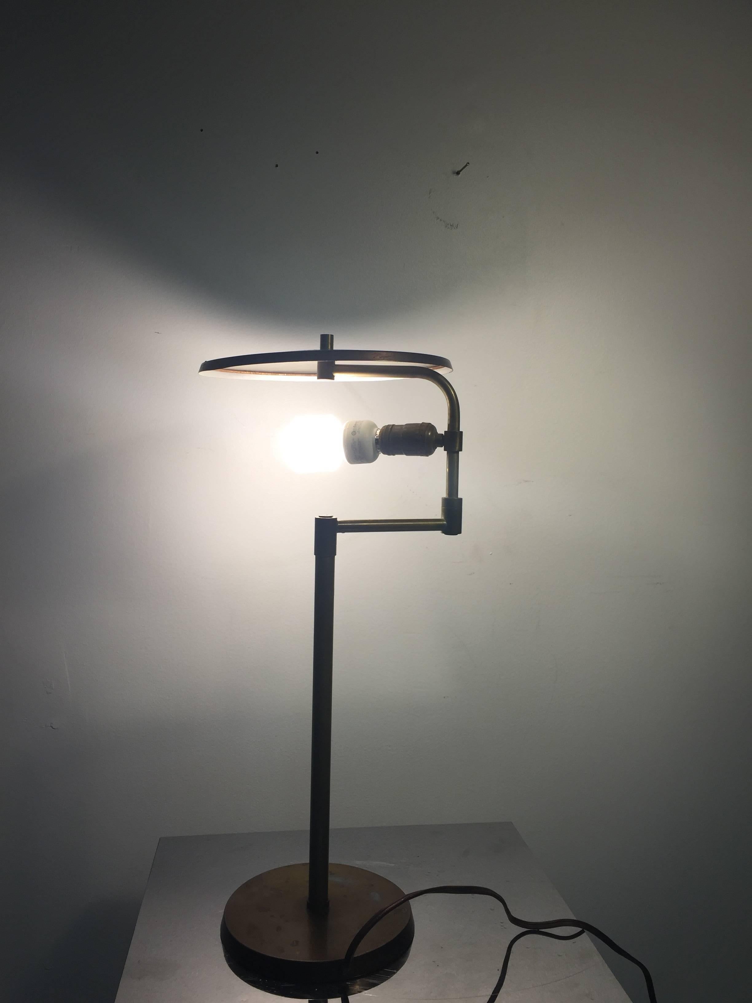 Amazing Industrial Style Adjustable Desk Lamp in the Manner of Paavo Tynell In Good Condition For Sale In Mount Penn, PA