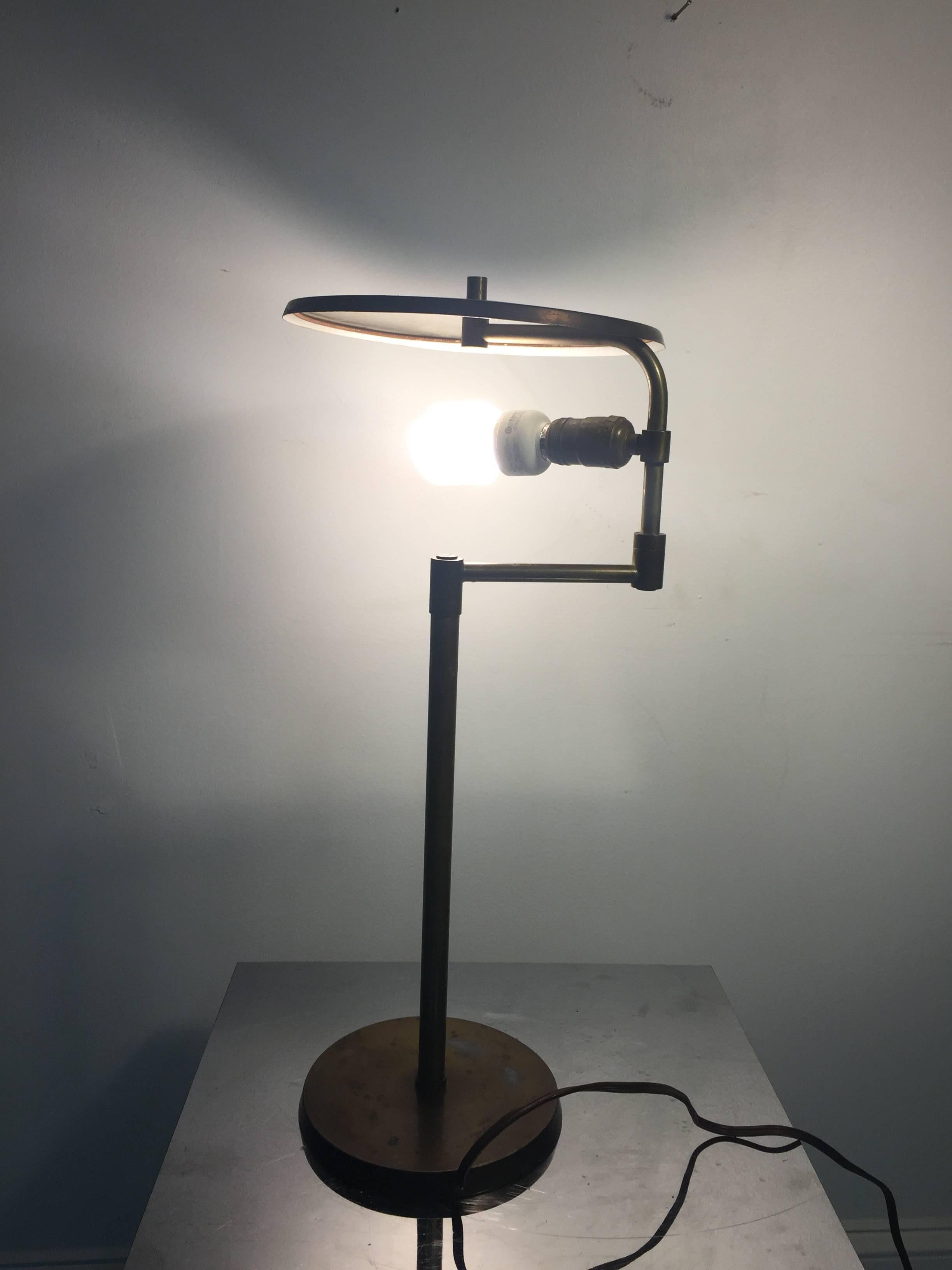 20th Century Amazing Industrial Style Adjustable Desk Lamp in the Manner of Paavo Tynell For Sale