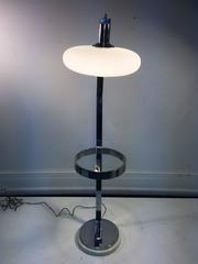 Fantastic Modernist Italian Marble & Chrome Cocktail Table Floor Lamp