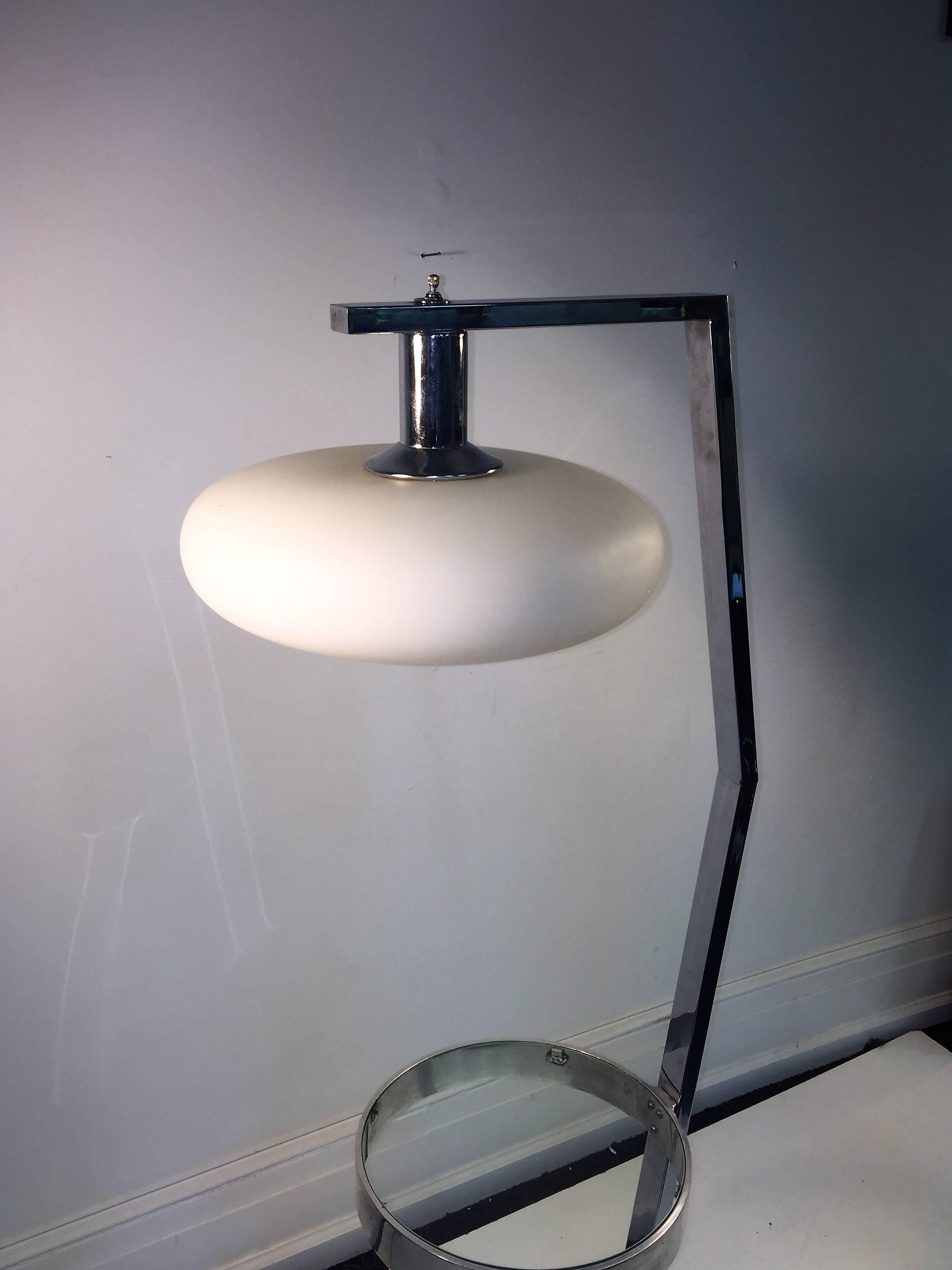  Fantastic Modernist Italian Marble & Chrome Cocktail Table Floor Lamp For Sale 4