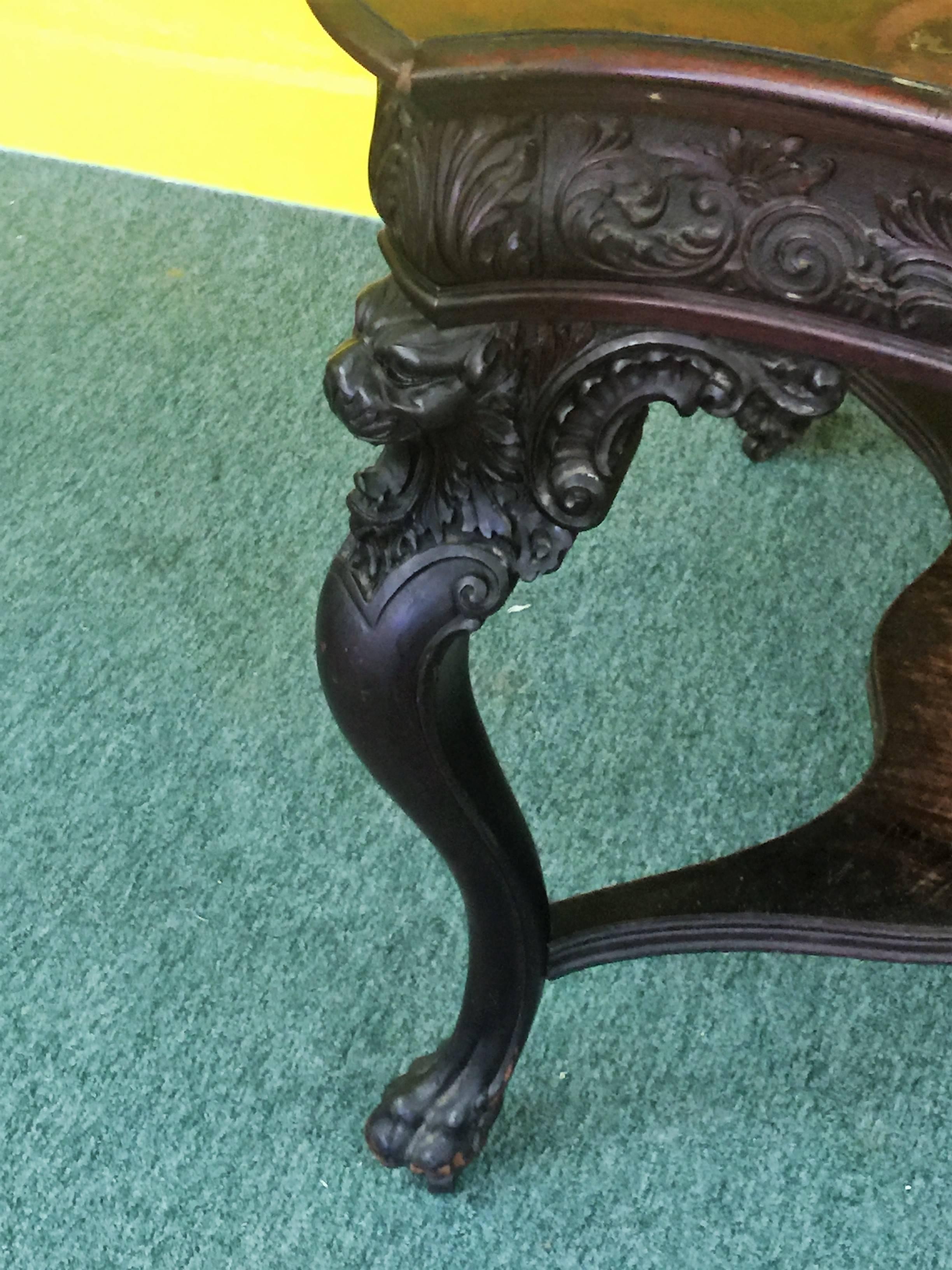  Beautiful19th Century Lions Head and Claw Foot Partners Desk In Good Condition For Sale In Mount Penn, PA