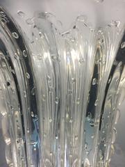 Substantial Solid Clear Murano Glass Vase with Gold Flakes by Barvoier & Toso