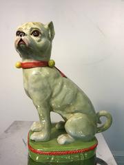 Fantastic Pair of Italian Hand-Painted Ceramic French Bulldog, circa 1960