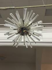 Exceptional Pair of Giant Murano Glass Sputnik Chandeliers