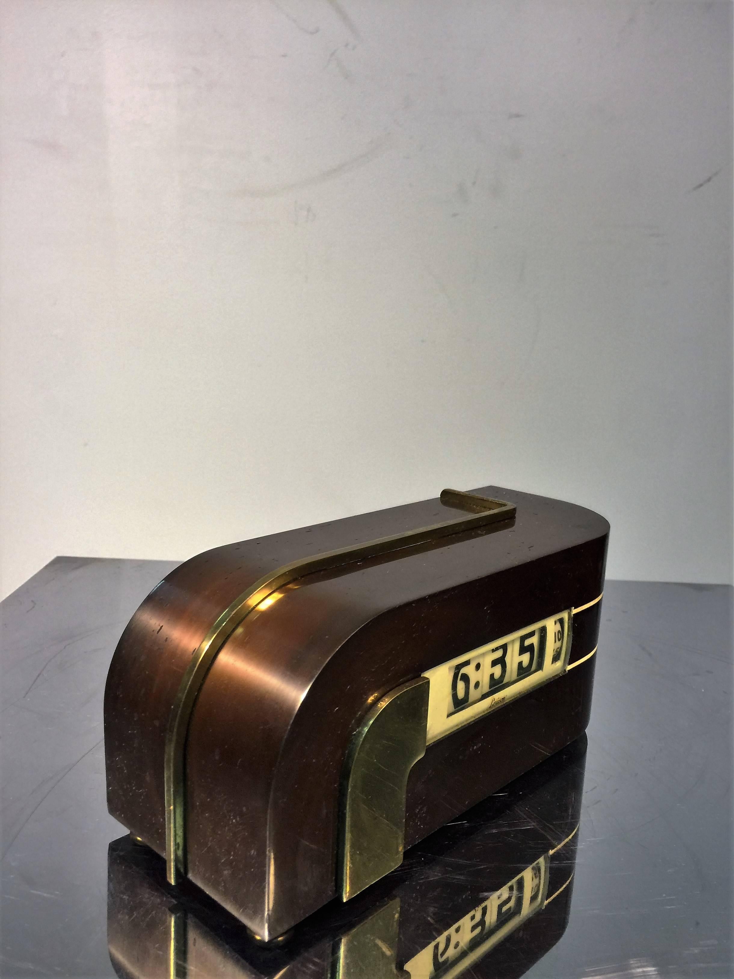 American Streamline KEM Weber Art Deco Digital Clock For Sale