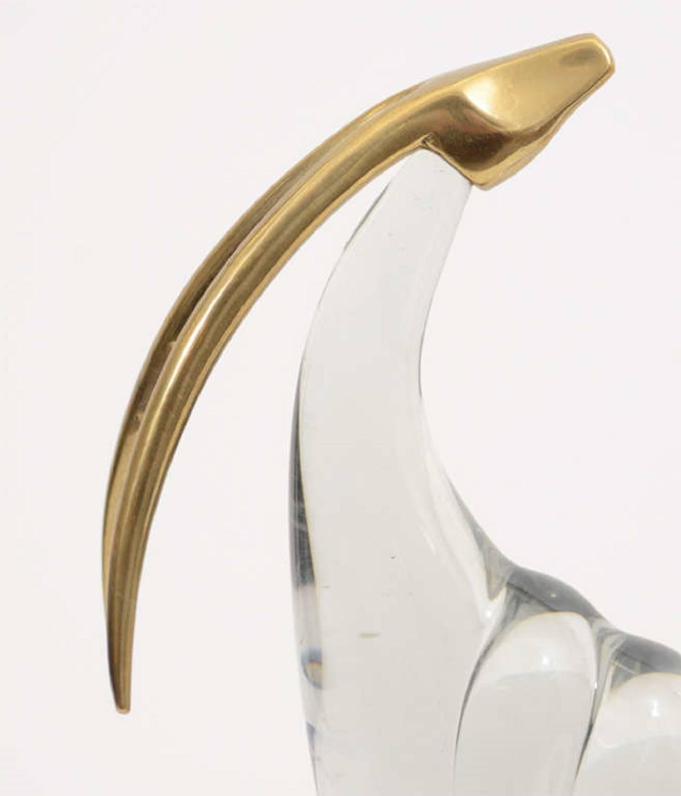 Pair of Gorgeous Modern Murano Glass Gazelle Sculptures For Sale 1