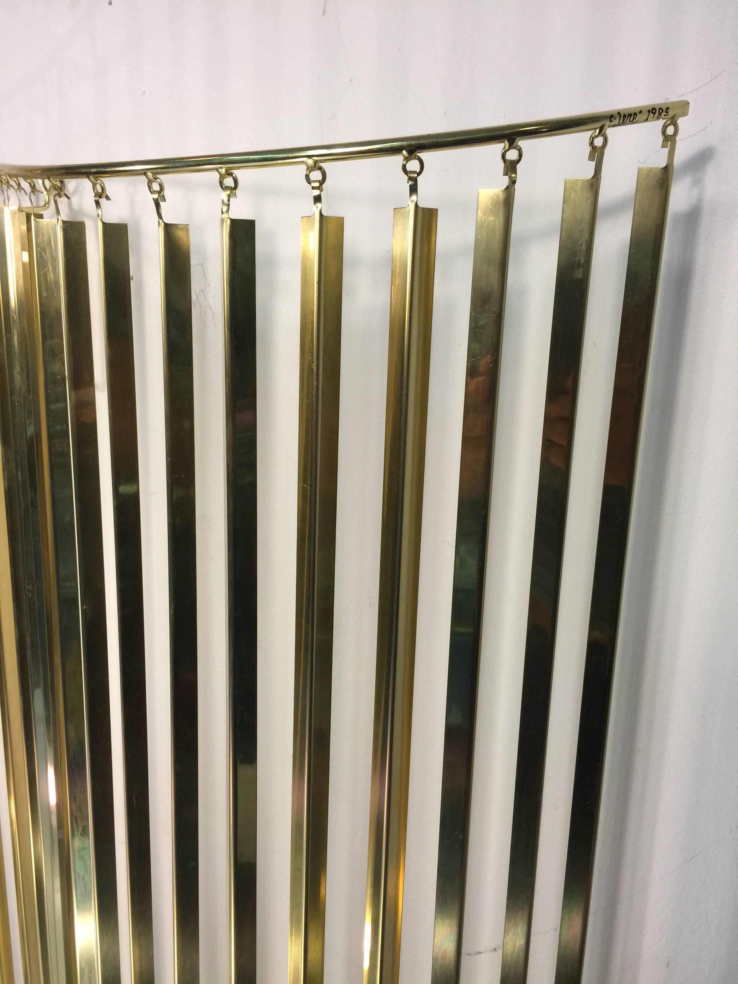 American Wonderful Curtis Jere Kinetic Wave Form Chrome and Brass Wall Sculpture For Sale