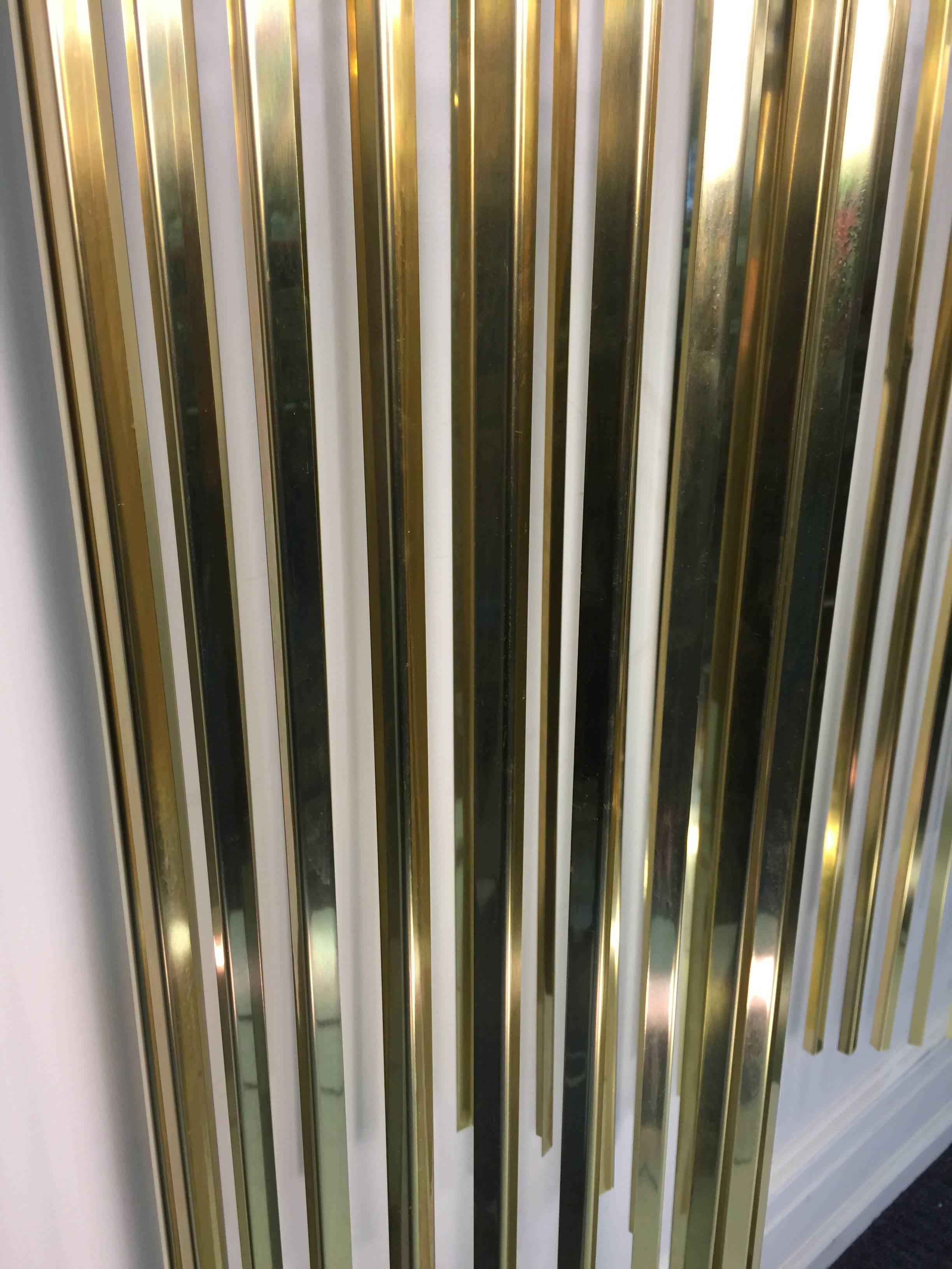 Wonderful Curtis Jere Kinetic Wave Form Chrome and Brass Wall Sculpture For Sale 2