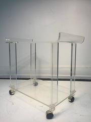Terrific Modern Two-Tier Lucite Tea Cart, circa 1970