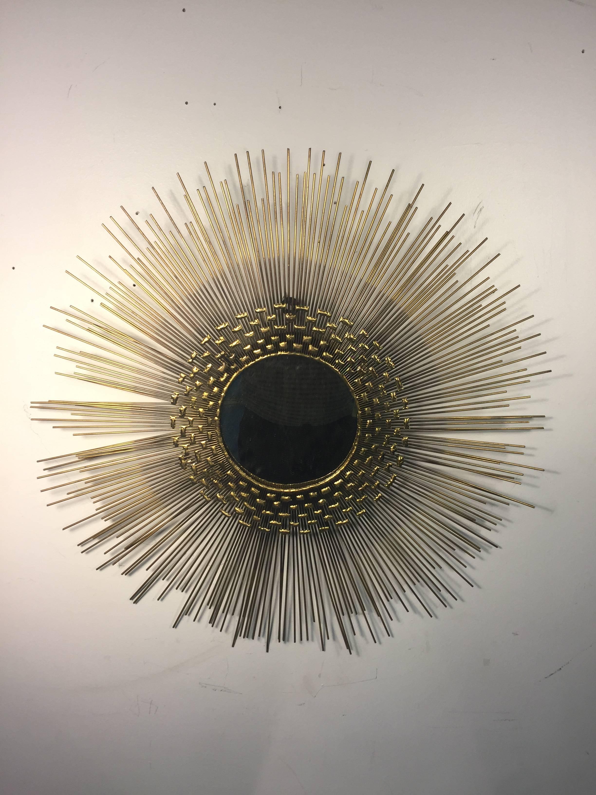 Modern Stunning and Dramatic Sunburst Wall-Mirror by Curtis Jere For Sale