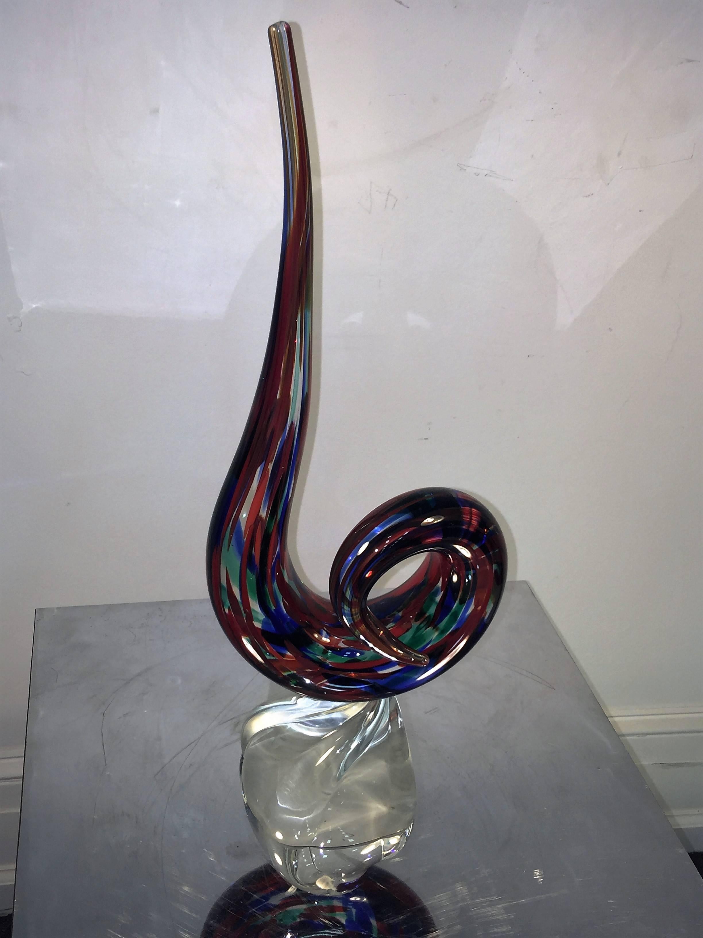 Pair of Modernistic Murano Glass Sculptures in the Manner of Fulvio Bianconi For Sale 2