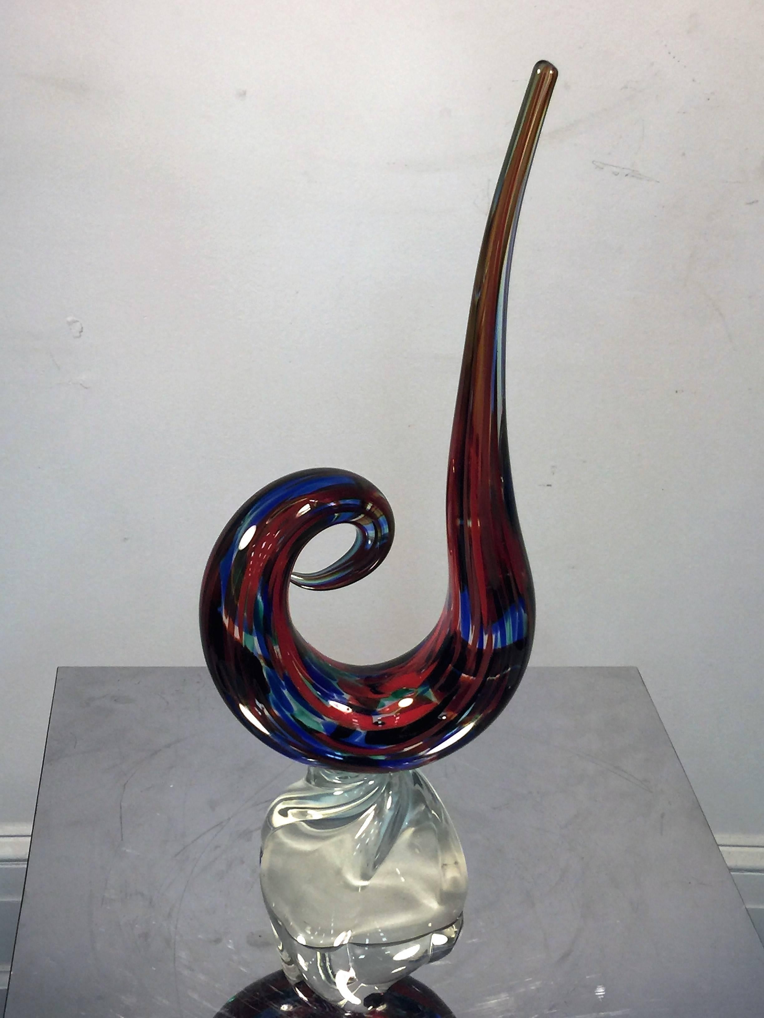 Pair of Modernistic Murano Glass Sculptures in the Manner of Fulvio Bianconi For Sale 4