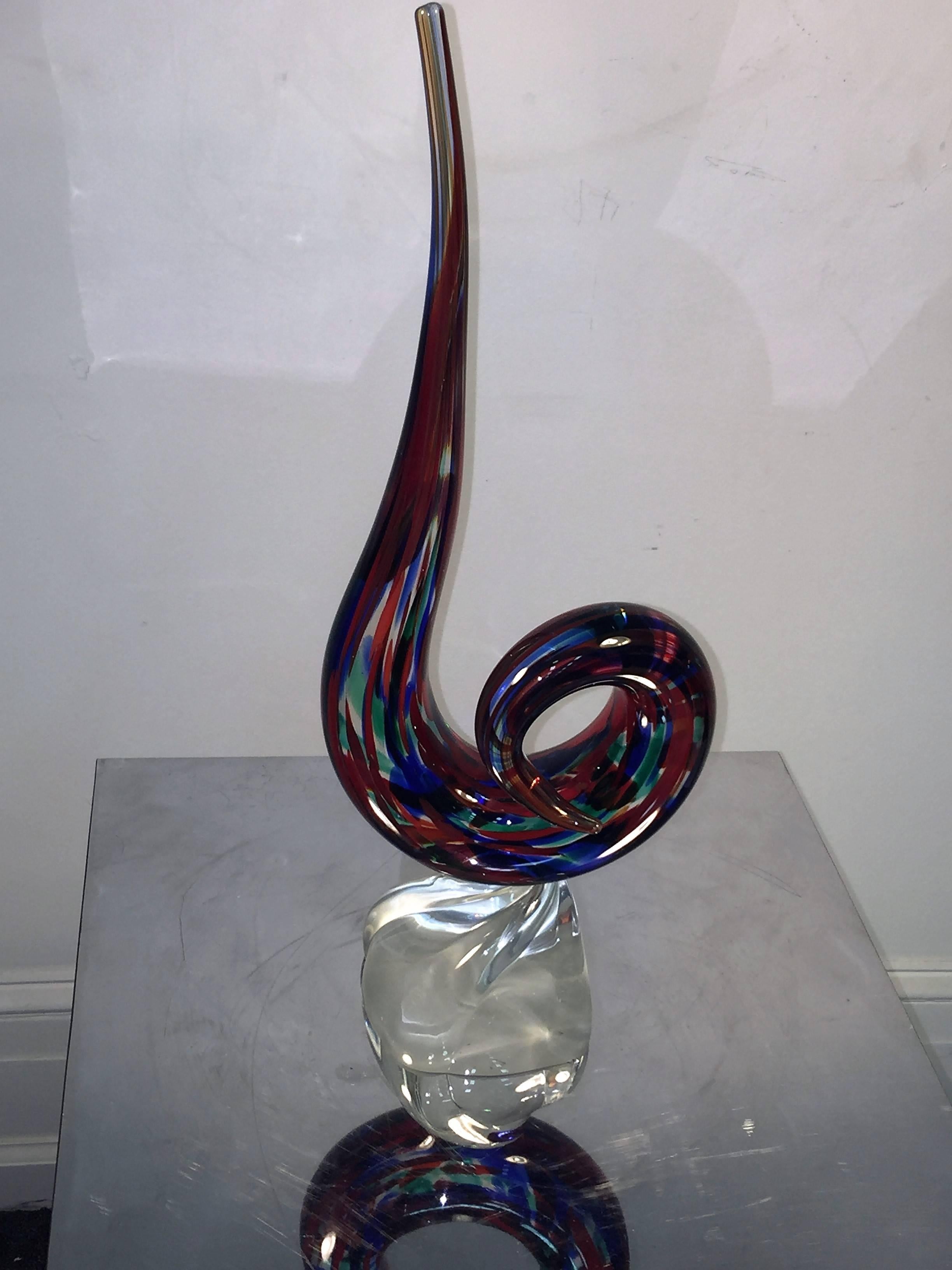 Pair of Modernistic Murano Glass Sculptures in the Manner of Fulvio Bianconi For Sale 5