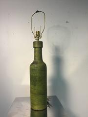 Sensational Signed Green Volcanic Glazed Table Lamp by Fantoni
