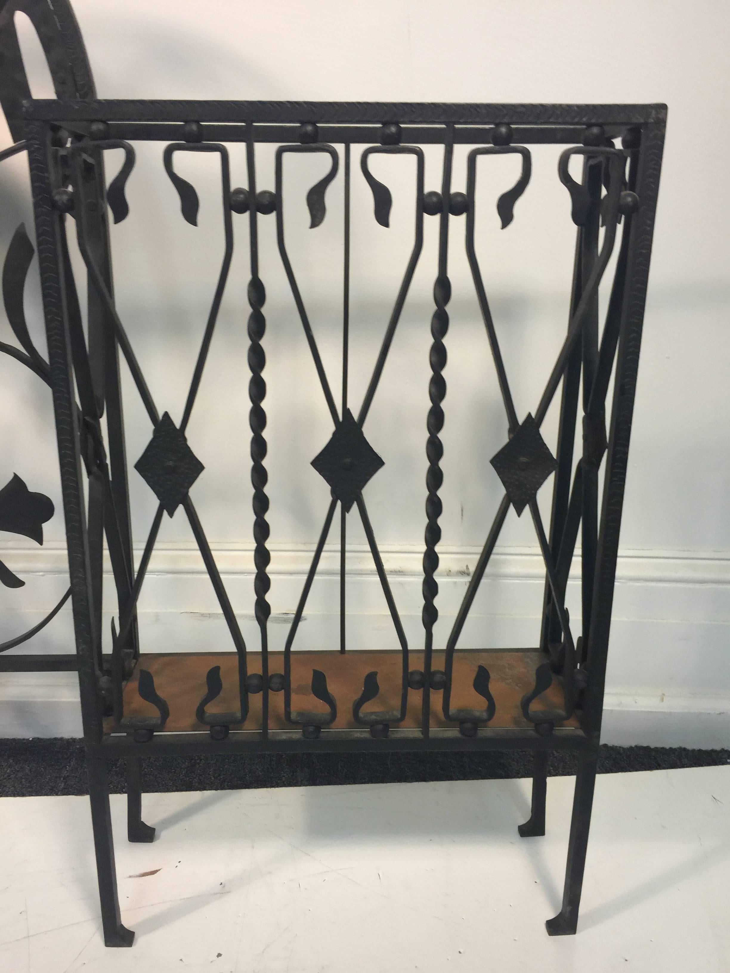 20th Century Dramatic Iron Hall Tree or Umbrella Stand in the Manner of Diederich For Sale